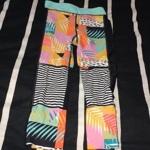 Body Glove capri workout leggings with abstract tropical print